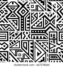 Creative Ethnic Style Square Seamless Pattern. Unique geometric vector swatch. Perfect for site backdrop, wrapping paper, wallpaper, textile and surface design. Trendy boho tile.