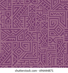 Creative Ethnic Style Square Seamless Pattern. Unique geometric vector swatch. Perfect for screen background, site backdrop, wrapping paper, wallpaper, textile and surface design. Trendy boho tile.
