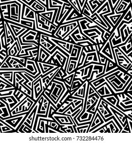 Creative Ethnic Style Square Seamless Pattern. Unique geometric vector swatch. Perfect for screen background, site backdrop, wrapping paper, wallpaper, textile and surface design. Trendy boho tile.