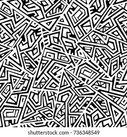 Creative Ethnic Style Square Seamless Pattern. Unique geometric vector swatch. Perfect for screen background, site backdrop, wrapping paper, wallpaper, textile and surface design. Trendy boho tile.