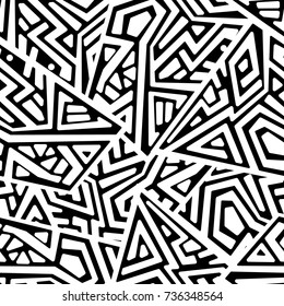 Creative Ethnic Style Square Seamless Pattern. Unique geometric vector swatch. Perfect for screen background, site backdrop, wrapping paper, wallpaper, textile and surface design. Trendy boho tile.