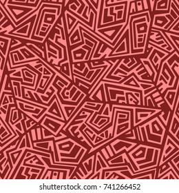 Creative Ethnic Style Square Seamless Pattern. Unique geometric vector swatch. Perfect for screen background, site backdrop, wrapping paper, wallpaper, textile and surface design. Trendy boho tile.