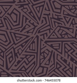 Creative Ethnic Style Square Seamless Pattern. Unique geometric vector swatch. Perfect for screen background, site backdrop, wrapping paper, wallpaper, textile and surface design. Trendy boho tile.