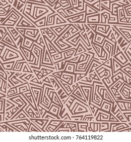 Creative Ethnic Style Square Seamless Pattern. Unique geometric vector swatch. Perfect for screen background, site backdrop, wrapping paper, wallpaper, textile and surface design. Trendy boho tile.