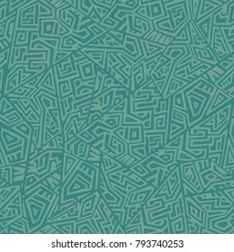 Creative Ethnic Style Square Seamless Pattern. Unique geometric vector swatch. Perfect for screen background, site backdrop, wrapping paper, wallpaper, textile and surface design. Trendy boho tile.