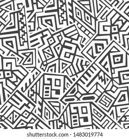 Creative ethnic style vector seamless pattern. Unique geometric vector swatch. Perfect for screen background, site backdrop, wrapping paper, wallpaper, textile and surface design. Trendy boho tile.