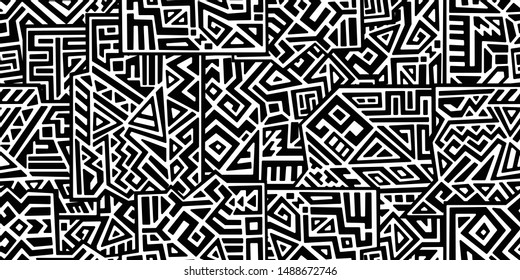 Creative ethnic style vector seamless pattern. Unique geometric vector swatch. Perfect for screen background, site backdrop, wrapping paper, wallpaper, textile and surface design. Trendy boho tile.