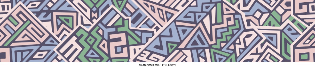 Creative ethnic style vector seamless pattern. Unique geometric vector swatch. Perfect for screen background, site backdrop, wrapping paper, wallpaper, textile and surface design. Trendy boho tile.