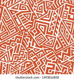 Creative ethnic style vector seamless pattern. Unique geometric vector swatch. Perfect for screen background, site backdrop, wrapping paper, wallpaper, textile and surface design. Trendy boho tile.