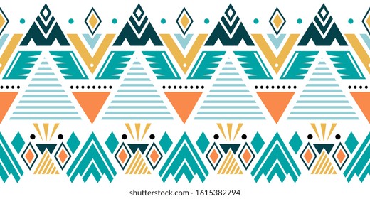 Creative ethnic style vector seamless pattern. Unique geometric vector colorful drawing. Perfect for screen background, site backdrop, wrapping paper, wallpaper, textile and surface design.