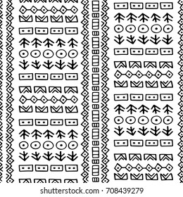 Creative ethnic style vector seamless pattern. Boho textile swatch. Unique hand drawn tile. Perfect for site background, wrapping paper, surface design and other endless fill.