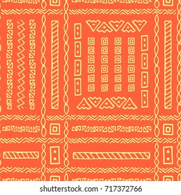Creative ethnic style vector seamless pattern. Boho textile swatch. Unique hand drawn tile. Perfect for site background, wrapping paper, surface design and other endless fill.