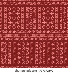 Creative ethnic style vector seamless pattern. Boho textile swatch. Unique hand drawn tile. Perfect for site background, wrapping paper, surface design and other endless fill.