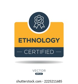 Insignia certificada por Creative (Etnología), ilustración vectorial.