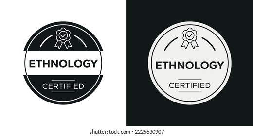 Insignia certificada por Creative (Etnología), ilustración vectorial.