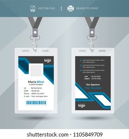 Simple Blue Event Staff Id Card Stock Vector (Royalty Free) 1105843349