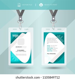 Creative event staff id card set with lanyard. vector design and text template illustration