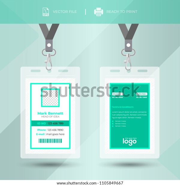 Creative Event Staff Id Card Set Stock Vector (Royalty Free) 1105849667