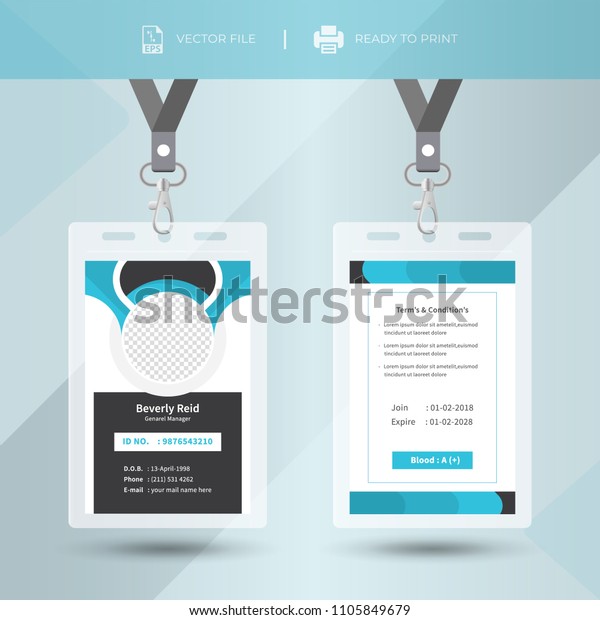 Creative Event Staff Id Card Set Stock Vector (Royalty Free) 1105849679 ...