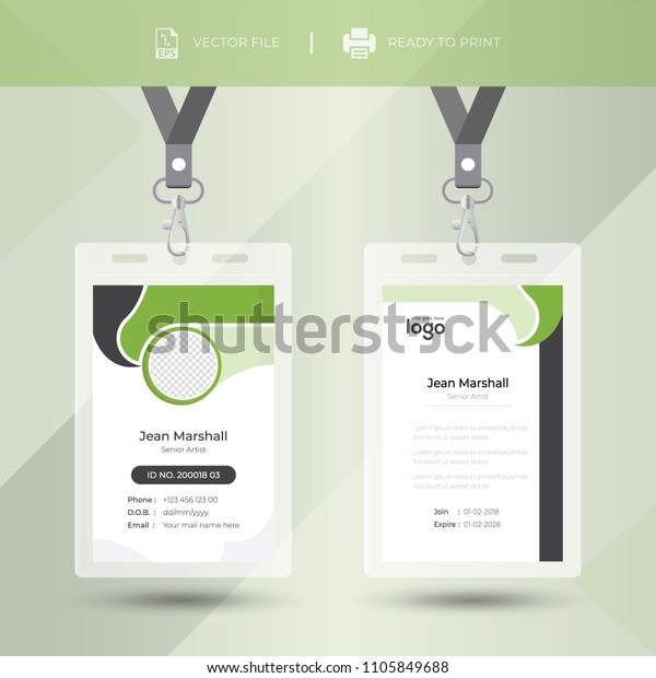 Creative Event Staff Id Card Set Stock Vector (Royalty Free) 1105849688