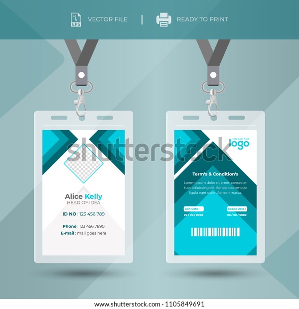 Creative Event Staff Id Card Set Stock Vector (Royalty Free) 1105849691