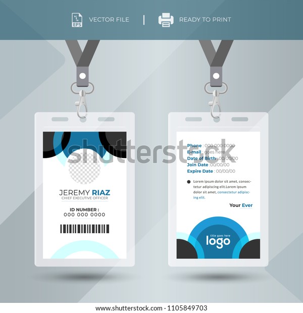 Creative Event Staff Id Card Set Stock Vector (Royalty Free) 1105849703 ...