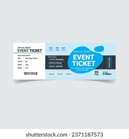Creative Event ticket Design with vector file fully customization