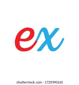 Logotipo de letra o texto Creative EX