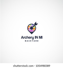 Creative example logo names, archery logo designs colorful