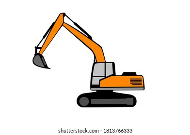 Creative excavator illustration for logo template. Excavator heavy equipment template vector for construction company.