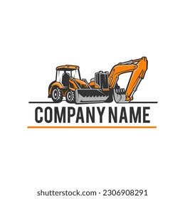 Creative excavator illustration for logo template.EPS 10