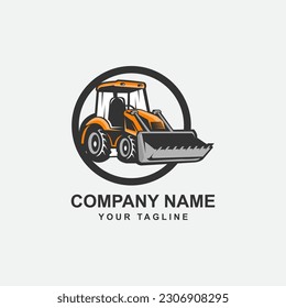 Creative excavator illustration for logo template.EPS 10