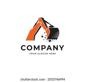 Creative Excavator Vector Logo Design. Modern Technology Logo Design