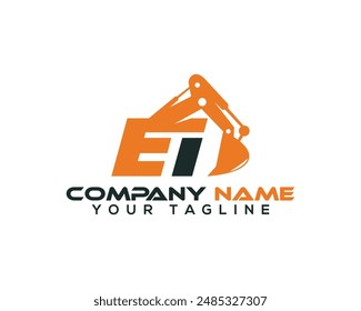 Creative Excavators, Construction Machinery Heavy Equipment Vector Illustration. Initial Letter EI Excavator Logo Design Concept.