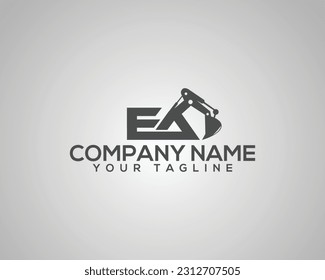 Creative Excavators  YE letter vector Logo Design. Construction Machinery Special Equipment Vector template.