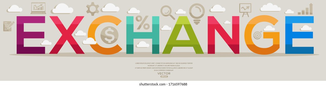 Creative (exchange) Design,letters and icons,Vector illustration.