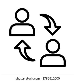 Creative Exchange icon in trendy flat style