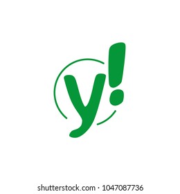 Creative Exclamation Logo Design. Y Letter Fun Design Template.