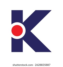 Creative and Exclusive Business K Letter Logo with red circle