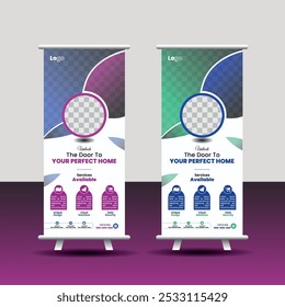 Plantilla De Diseño De Anuncio Roll-Up Creativa Y Exclusiva