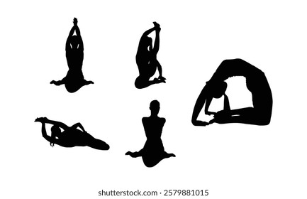 Creative Exercise Silhouettes for Healthy Lifestyle Designs.