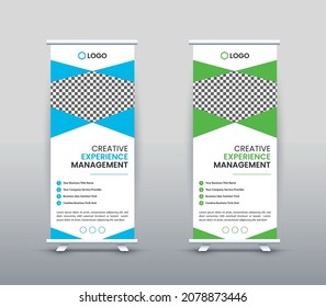 Creative Experiment Management Triangle Business Advertising Roll Up Banner Design 