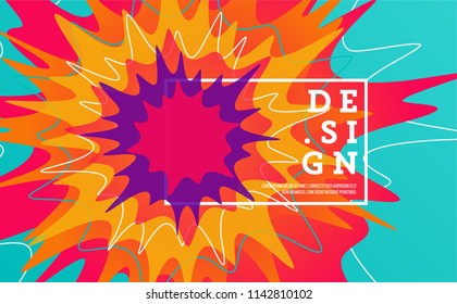 Creative explosion concept elements with bright gradient colors. trendy poster design with frame and place for text. ideal for landing page, web, social media, promotion, ad, invitation.