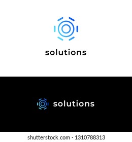 Creative export import store logo design template with circle and lines. Web online agency symbol business icon sign