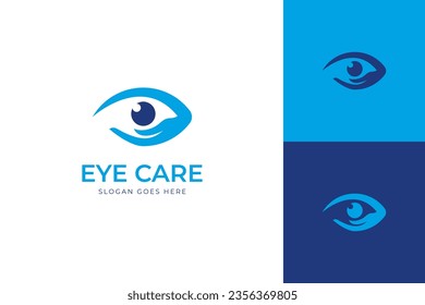 Creative eye care logo icon design template
