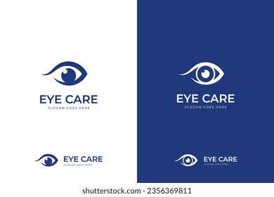 Creative eye care logo icon design template
