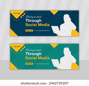 Creative and eye catchy business social media cover and web banner template design	