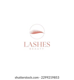 Creative eye lashes logo design illustration idea