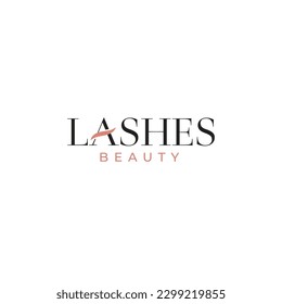 Creative eye lashes logo design illustration idea