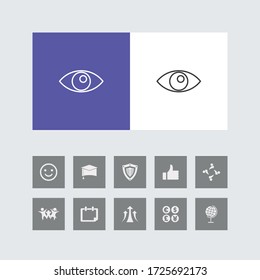 Creative eye Line Icon with Bonus Icons. 